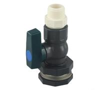Bebykilemi Vanne de réservoir d'eau de pluie en PVC de 1,9 cm avec raccord à vis et adaptateur de tuyau pour aquariums, piscines et jardins (C)