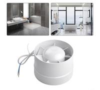 Bebykilemi Ventilateur extracteur en ligne 100/125/150 mm ABS pour salle de bain, cuisine, ventilateur d'extraction d'air silencieux à faible bruit avec moteur étanche IPX2 (12,7 cm)