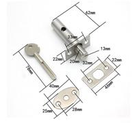 Bebykilemi Verrou de puits en acier inoxydable avec clé pour portes de secours en cas d'incendie, matériel de sécurité pour renforcement de porte, boulons de fixation, couvercle et sécurité (fer)