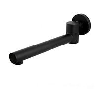 Bec de Baignoire Rotation à 180° Bec Déverseur pour Baignoire Laiton Robinet de Buse Ronde Pliable Bec Bain Déverseur Mural Robinet de Bec pour Baignoire, G1/2,Noir