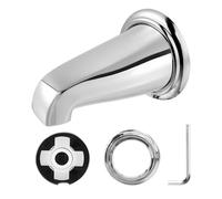 Bec de baignoire universel, bec de douche en alliage de zinc sans inverseur, 13,1 cm de long, robinet de baignoire scellé pour éviter les fuites, ensemble d'accessoires de salle de bain chromé