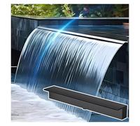 Bec de Cascade en Acier Inoxydable 304 pour Piscine - Déversoir rectangulaire pour Une Installation Facile à Faire soi-même, Grande Fontaine extérieure pour Piscine, Bassin et Jardin (Noir,