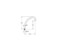 Grohe bec Costa 13073000 M22x1x145, gorge 185 mm, chromé