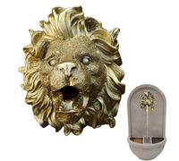 Bec de fontaine : cascade de fontaine murale de lion, décoration de jardin et étang d'eau en résine naturelle, ornements de fontaine d'eau, art mural pour le porche de pelouse du jardin de la maison