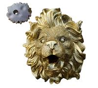 Bec de fontaine, fontaine murale en forme de lion, 11,4 x 15 x 8,5 cm, polyvalente et robuste, ornements d'eau en résine naturelle pour jardins aquatiques, étangs, décoration intérieure et extérieure