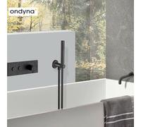 Bec de remplissage Design Chromé Noir Brossé - CRISTINA ONDYNA EV48475