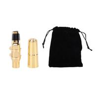 Bec de Saxophone Alto C - 6 |Embouchure de saxophone en laiton doré avec capuchon et ligature |Ton doux pour débutants/étudiants/joueurs de jazz |Résonance riche et son clair