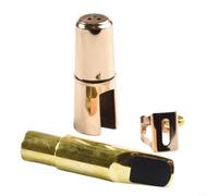 Bec de saxophone alto en laiton plaqué or conçu pour les musiciens professionnels à la recherche d'un son clair et d'un ajustement fiable sur les cornes standard