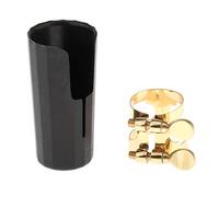 Bec de saxophone soprano et ligature en cuivre plaqué or