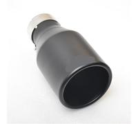 Bec d'échappement Réaménagement de véhicule en acier inoxydable, silencieux noir universel, modification de voiture pour tuyau de pliage à bouche plate(57MM IN-101MM OUT)