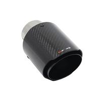 Bec Echappement Universal Car Inoxydable Noir Brillant En Fiber De Carbone Silencieux Embout Système D'échappement Tuyau Silencieux Buse(63mm-76mm)