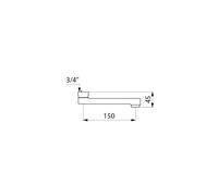 Bec Et Raccord De Bec Delabie Bec fixe 150x45xø 22 mm Chromé