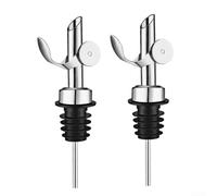 Bec Huile Olive Acier 304 Flip Automatique 2pcs(Silver)