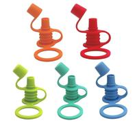 Bec supérieur de bouteille en silicone sans déversement, 5 pièces surmatelas de bouteille en silicone sans BPA avec crochet, bouchon d'eau remplacement pour les tout-petits, les bébés et les ad