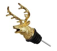 Bec verseur à vin en alliage de zinc en forme de tête de cerf avec joint en silicone pour une utilisation durable (doré)