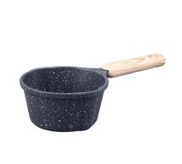 Bec Verseur Approfondissant la Cuisine, Casserole en Pierre Médicale pour Chauffer L'huile de Friture, le Lait avec Manche en Bois pour Petite Cuisine, Camping, Couleur Aluminium (BLACK)