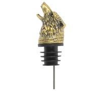 Bec verseur et bouchon à vin en forme de tête de loup, finition bronze vintage, design créatif, construction en acier inoxydable, idéal pour les bars à domicile, les fêtes et la décantation du vin