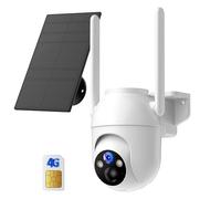 BECAMSO 4G LTE Camera Exterieur Solaire avec Sim: 360° PTZ Camera Exterieur sans Fil - Vision Nocturne Couleur IP66 DéTection Humaine Audio Bidirectionnel