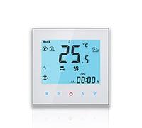 BecaSmart 1000 Series WiFi Thermostat pour Deux tuyaux Ventilo-convecteur climatisation Blanc Ecran Tactile LCD de Programmation Intelligent sans Fil Commande vocale