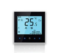BecaSmart 1000 Series WiFi Thermostat pour Deux tuyaux Ventilo-convecteur climatisation Noir Ecran Tactile LCD de Programmation Intelligent sans Fil Commande vocale