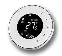 BecaSmart 6000 Series WiFi Thermostat Ronde pour Deux tuyaux Ventilo-convecteur climatisation Blanc avec écran LCD