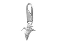 Bécasse B10 en étain anglais fin sur un bouton-pression argenté amovible pour réparation de sacs, pendentif universel pour veste et manteau en duvet