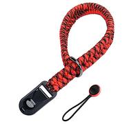 BECAT Dragonne Appareil Photo Courroie Fixation Rapide Camera Strap Wristband Hand Adjust Webted Compatible with Canon, Nikon, Sony, Olympus Wrist Strap (Noir rouge Dragonne de caméra)