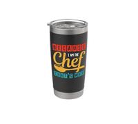Because I Am The Chef Thats Why Funny Cook Chefs Lover Gobelet isotherme en acier inoxydable double paroi