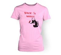 Because I'm Worthless Banksy Womens T Shirt (X Large (approx size 16 / width: 48.26 cm)/Light Pink)