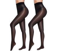 Becellen 2 Paire Collant Femme, 8 DEN Oil Shiny Collants Opaque Resille Chair Collant Sculptants Sexy Pantyhose Grande Taille Noir Collants Ventre Plat Femme