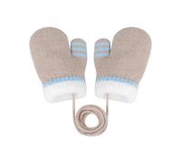 Becellen Hiver Moufles Enfant, Chauds Adorable Moufles avec Cordon Doublure Polaire Anti-Perdu Gants Bebe Thermique Tricotées Mignon Moufle pour 0-3 Ans Filles Garçons