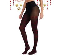 Becellen Noël Collant Femme, 60 DEN Noir Collants Opaque Resille Collant Noel Sculptants Sexy Pantyhose Grande Taille Christmas Noir Stockings Ventre Plat Femme