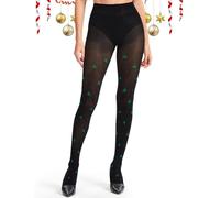 Becellen Noël Collant Femme, 60 DEN Noir Collants Opaque Resille Collant Noel Sculptants Sexy Pantyhose Grande Taille Christmas Noir Stockings Ventre Plat Femme