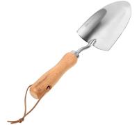 Bêche de Jardin pour Plantation, Acier Inoxydable et Bois Argenté | Outil Multifonction pour Ameublir le Sol, Usage au Jardin, pour Familles et Amis, Format Compact
