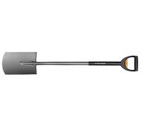 Fiskars Bêche télescopique à bord rond pour sol meuble et peu caillouteux, Longueur: 105-125 cm, Acier au bore, Noir/Argenté, SmartFit, 1000620