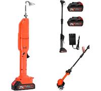 Bêche de Jardinage,Bêcheuse électrique Manuelle,Outils de Jardinage et râteau 2 en 1,Outil de Jardinage avec Batterie Rechargeable au Lithium et Perche télescopique,pour ameublir Le Sol et désherber