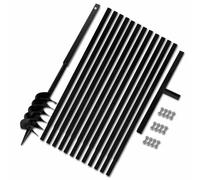 vidaXL Bêche et tarière manuelle 120 mm avec rallonge mèche tarière 13 m Noir G