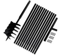 Bêche et tarière manuelle 200 mm avec Rallonge 13 m acier Noir G