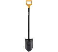 Fiskars Bêche Solid 1066716 – 116,6 cm, lame acier, poignée plastique Noir/Orange, sols meubles