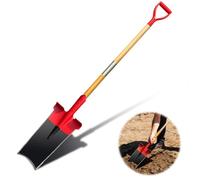 Beche Jardinage 142CM,Beche,Outil Creuser Trou Terre avec Larges Bords de Pédale,Root Slayer,Pelle Jardin Convient à l'éradication des Racines,avec des Dents Sillées (Plat)