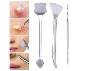 Bêche nettoyante pour le visage - Kit d'outils de nettoyage des pores en acier inoxydable, ensemble d'extracteurs de visage en métal | Extracteur de maquillage, nez et visage pour femmes, adultes