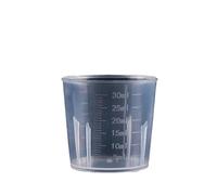 Bécher 50/250 ml avec poignée graduée, en polypropylène, conique, transparent, en plastique, triangulaire, for laboratoire de mesure.(30Ml flat mouth)