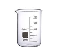 Bécher avec échelle de mesure, Bécher en verre 5000 ml forme basse Boro 3 avec graduation et bec verseur tasse à mesurer for laboratoire