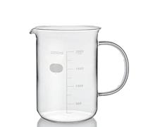 Bécher Avec Poignée, 300-2000 Ml, Verre Borosilicate, Haute Transparence/observer La Réaction Dans Le Bécher, Facile À Mesurer + Facile Tenir, Avec Bec Verseur, Pour Laboratoire,2000ml