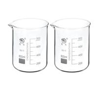 Bécher de laboratoire avec bec verseur, Béchers en verre borosilicaté, forme basse, bec imprimé, 25-1000ml, paquet de 2 produits chimiques cuisine laboratoire(1000mL)