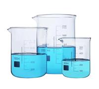 Bécher en verre à haute teneur en Borosilicate, gradué de laboratoire, 25 50 100 200 250 500 1000 2000 3000 5000 10000mL(200mL 4pcs)