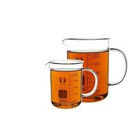 Bécher en Verre avec Poignée et Couvercle, Bécher Gradué de Laboratoire avec Bec Verseur, Verre Résistant à la Chaleur, 50-2000 ml(400ml)