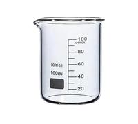 Bécher en verre, Bécher De Forme Basse En Verre Borosilicaté 100 Ml Avec Tasse À Mesurer Bec for Laboratoire Chimie