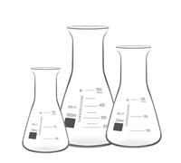 Bécher en verre, flacon à fond rond， Fiole conique Erlenmeyer en verre, équipement de laboratoire, 50 à 1000 ml, goulot triangulaire en forme de trompette(500ml)