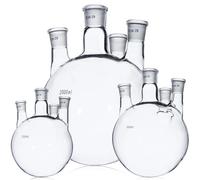 Bécher en verre, flacon à fond rond， Flacon de réaction en verre borosilicaté à 4 cols, 100 ml, 250, 500, 1000, 2000, verrerie laboratoire tailles multiples(2000ml 24-19-19-19)